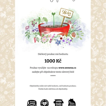 Voucher z lásky v hodnotě 1000,- Kč