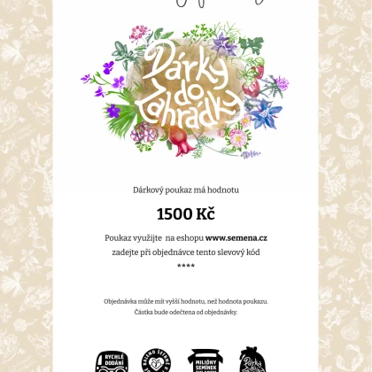 Dárkový voucher v hodnotě 1500,- Kč