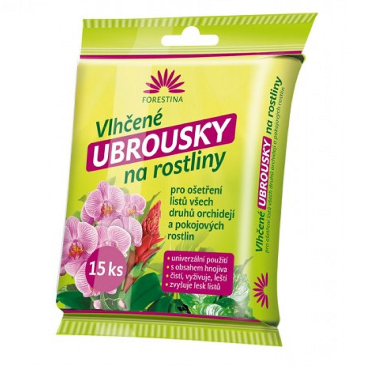 Vlhčené ubrousky na rostliny - Forestina - 15 ks