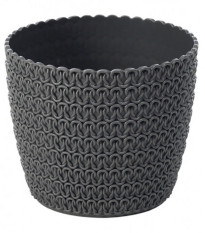 Obal na květináč MAGNOLIA šedý - 14 x 12 cm - 1 ks