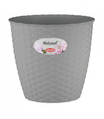Obal na květináč NATURAL šedý - 14 x 13 cm - 1 ks