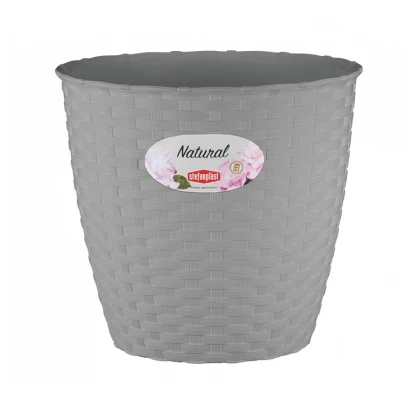 Obal na květináč NATURAL šedý - 14 x 13 cm - 1 ks