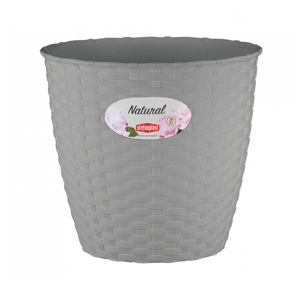 Obal na květináč NATURAL šedý - 14 x 13 cm - 1 ks