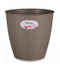 Obal na květináč NATURAL hnědo šedý - 14 x 13 cm - 1 ks