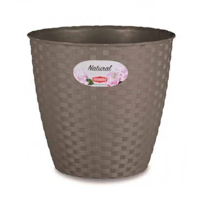 Obal na květináč NATURAL hnědo šedý - 14 x 13 cm - 1 ks