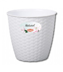 Obal na květináč NATURAL bílý - 14 x 13 cm - 1 ks