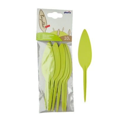 Jmenovky ve tvaru listu zelené - plastové - 10 ks