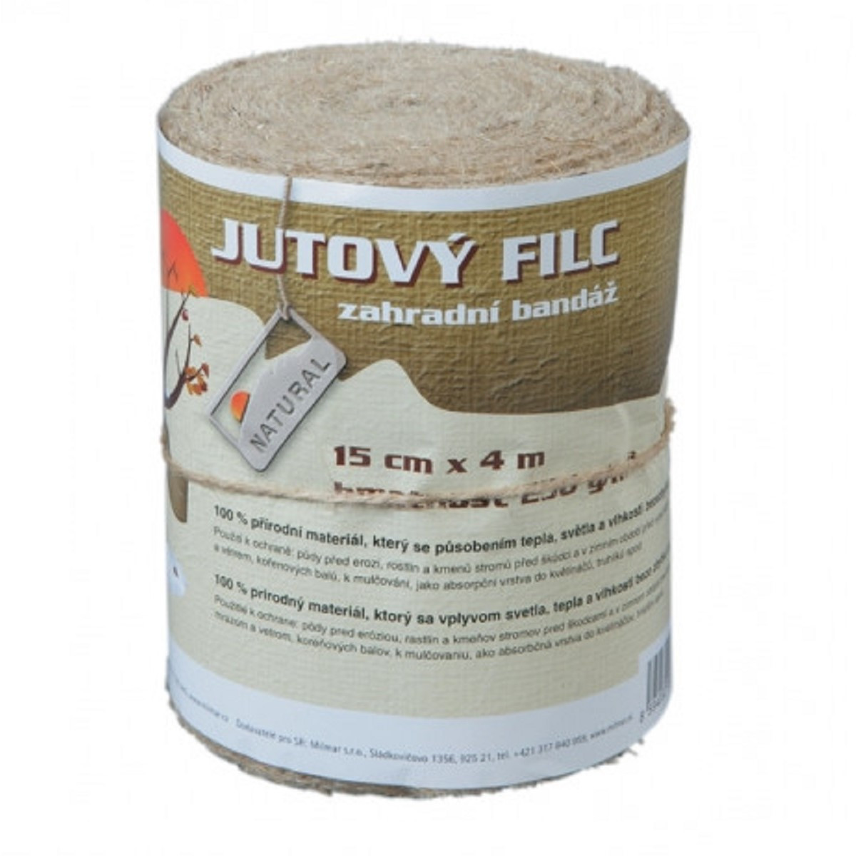Jutový filc - Zahradní bandáž - 15 cm x 4 m - 1 ks