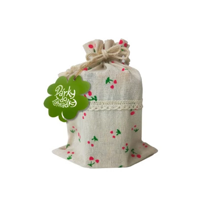 Látkový sáček s visačkou - barevný - vhodný pro dárkové balení semen - 1 ks