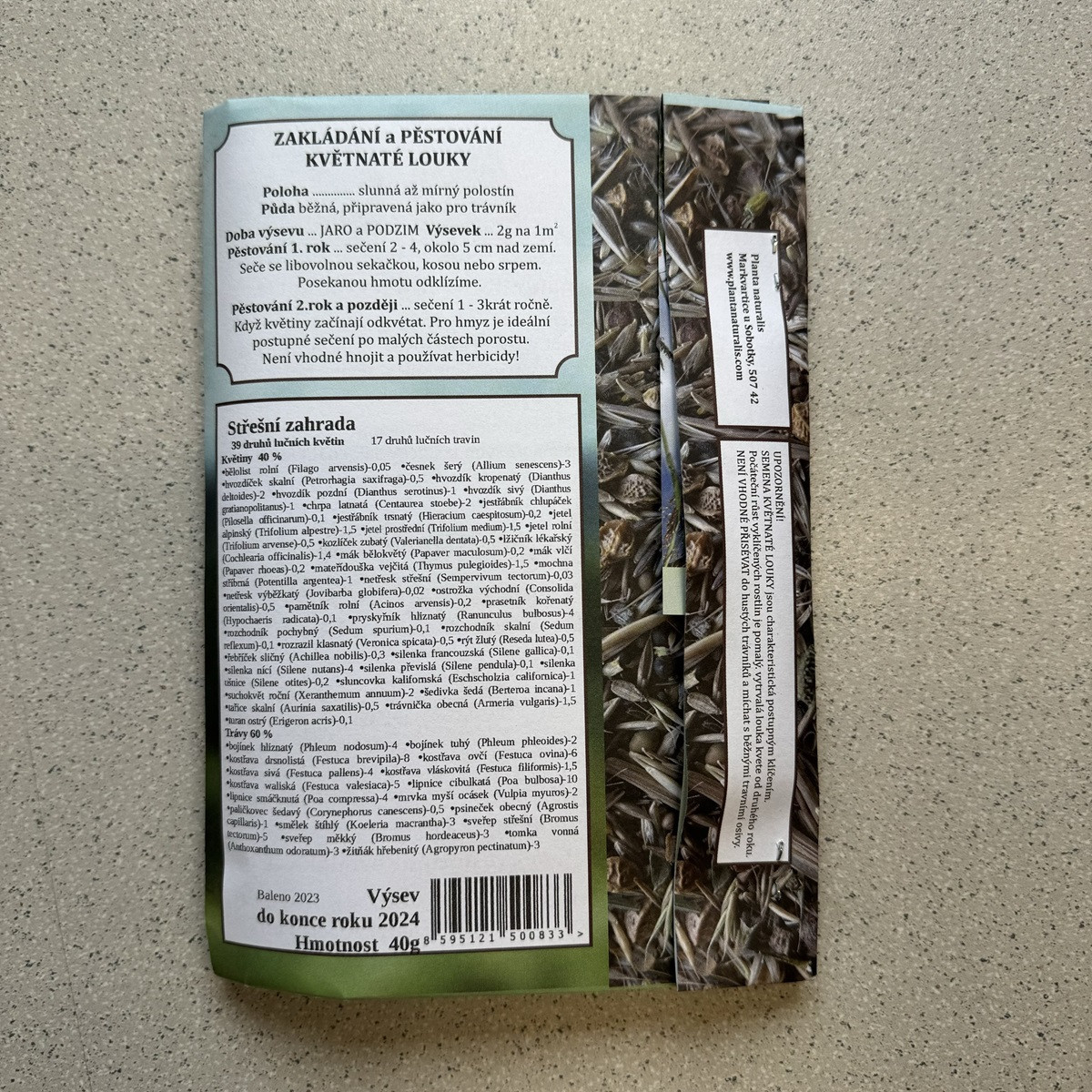 Střešní zahrada - semena Planta Naturalis - směs - 40 g