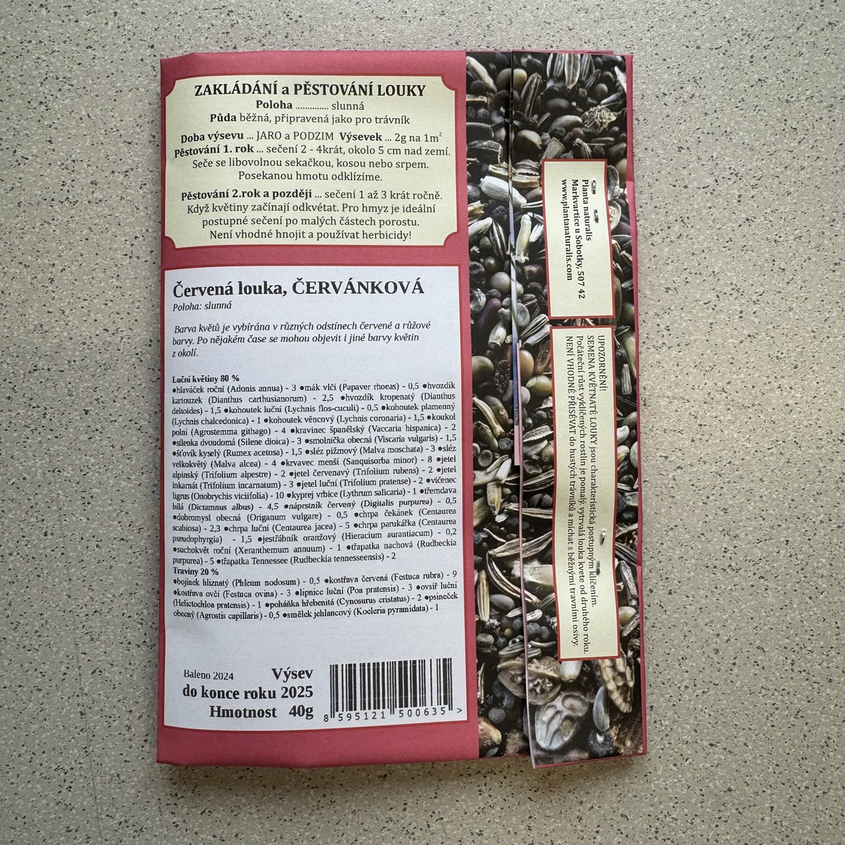 Červená louka červánková - semena Planta Naturalis - směs - 40 g