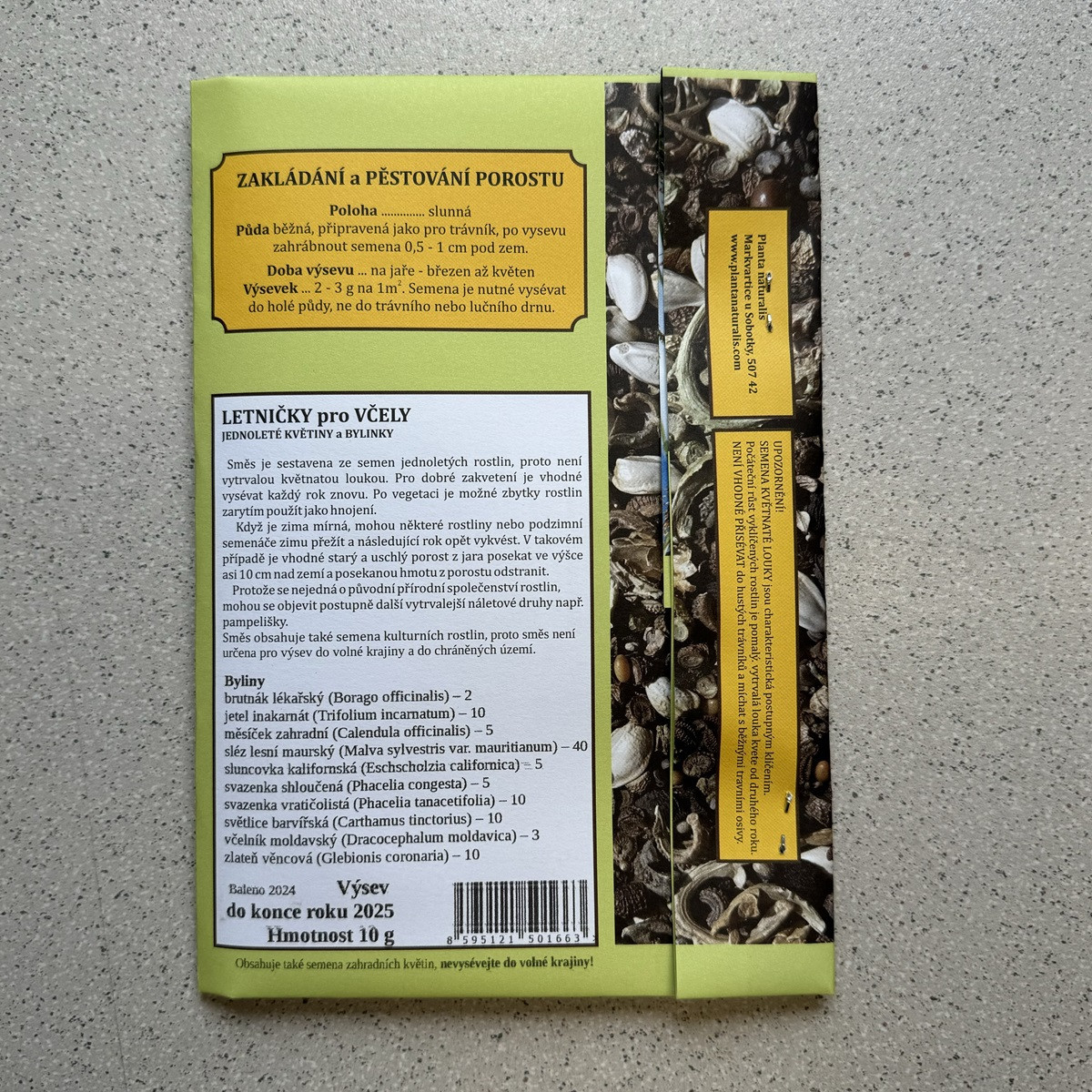 Jednoleté květy pro včely - semena Planta Naturalis - směs - 10 g