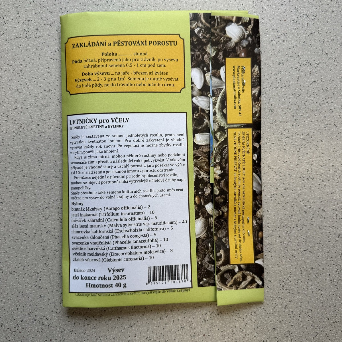 Jednoleté květy pro včely - semena Planta Naturalis - směs - 40 g