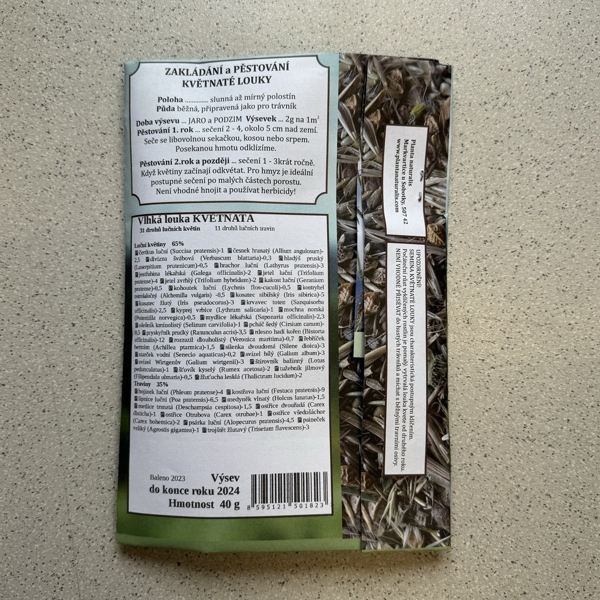 Vlhká louka květnatá - semena Planta Naturalis - směs - 40 g