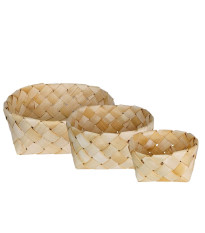 Dřevěné košíky Märta - přírodní barva - sada 3 kusů - Strömshaga AB - 1 ks