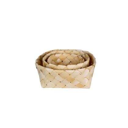 Dřevěné košíky Märta - přírodní barva - sada 3 kusů - Strömshaga AB - 1 ks