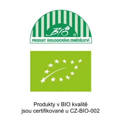 Produkty v bio kvalitě jsou certifikované u CZ-BIO-002.