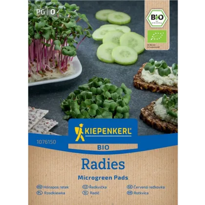 Mikrozöldség - microgreen - bio retek pótlapok - 3 db