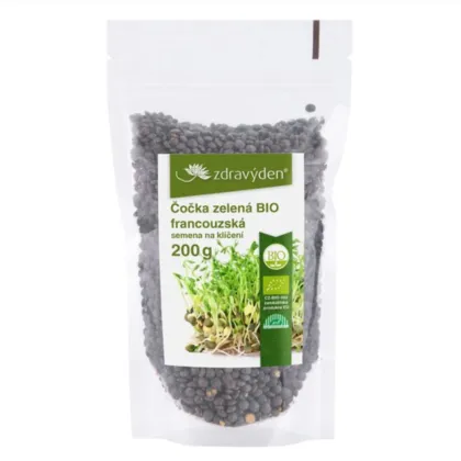 BIO Zöld francia lencse - Lens culinaris med - bio csíráztatásra szánt magok - 200 g