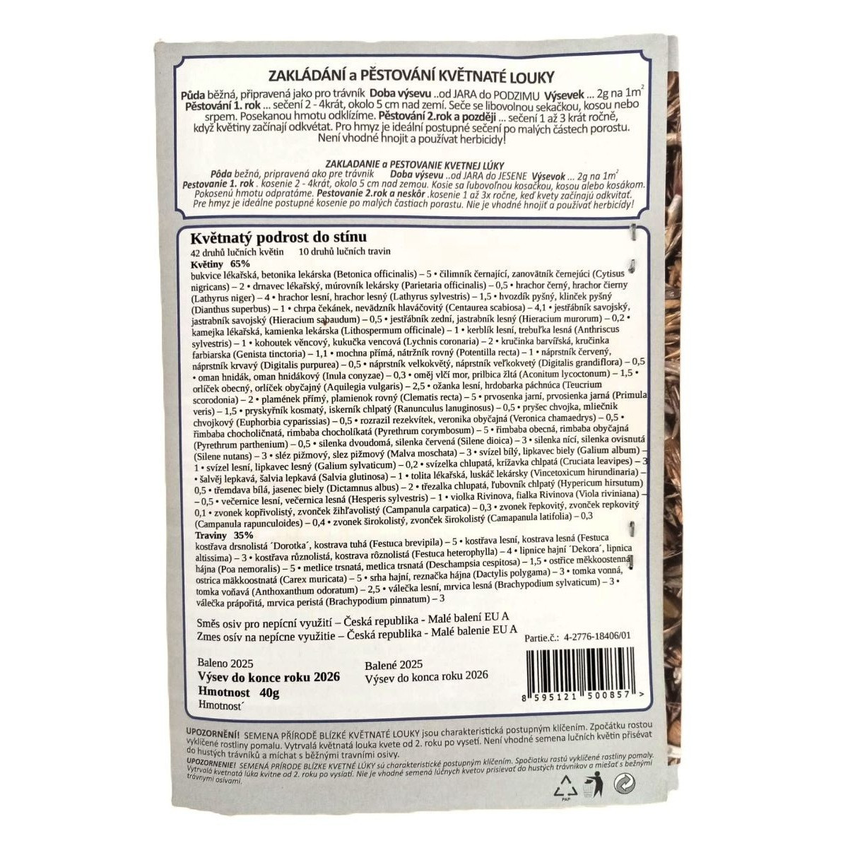 Virágos aljnövényzet árnyékba - Planta Naturalis magok - keverék - 40 g