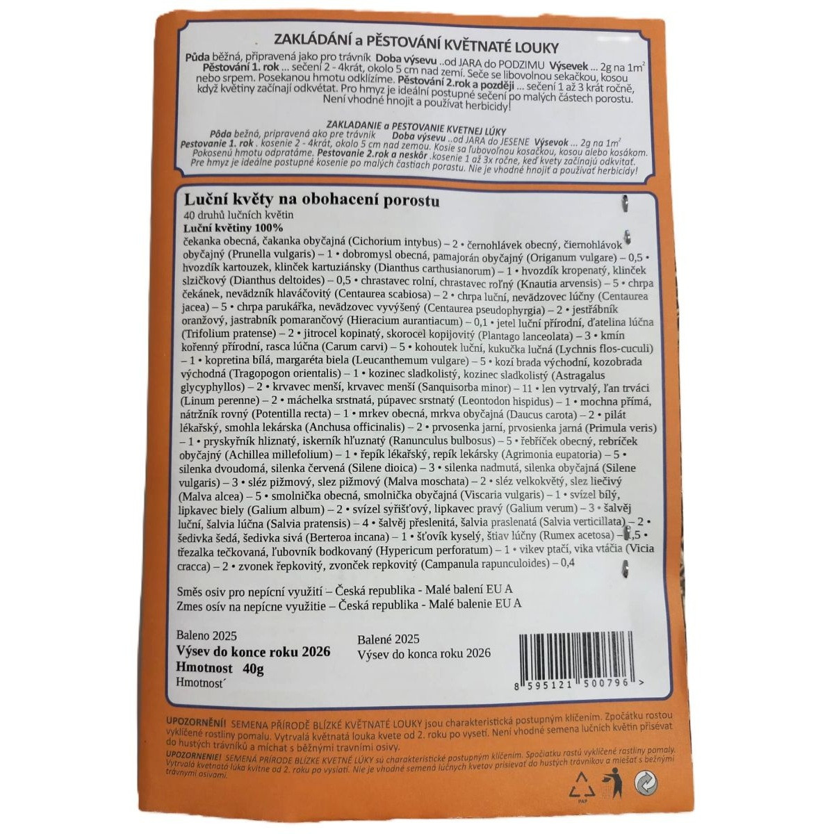 Mezei virágok a növényzet gazdagítására - Planta Naturalis magok - keverék - 40 g