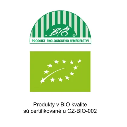 A BIO minőségű termékek a CZ-BIO-002 tanúsító szervezet által vannak hitelesítve.