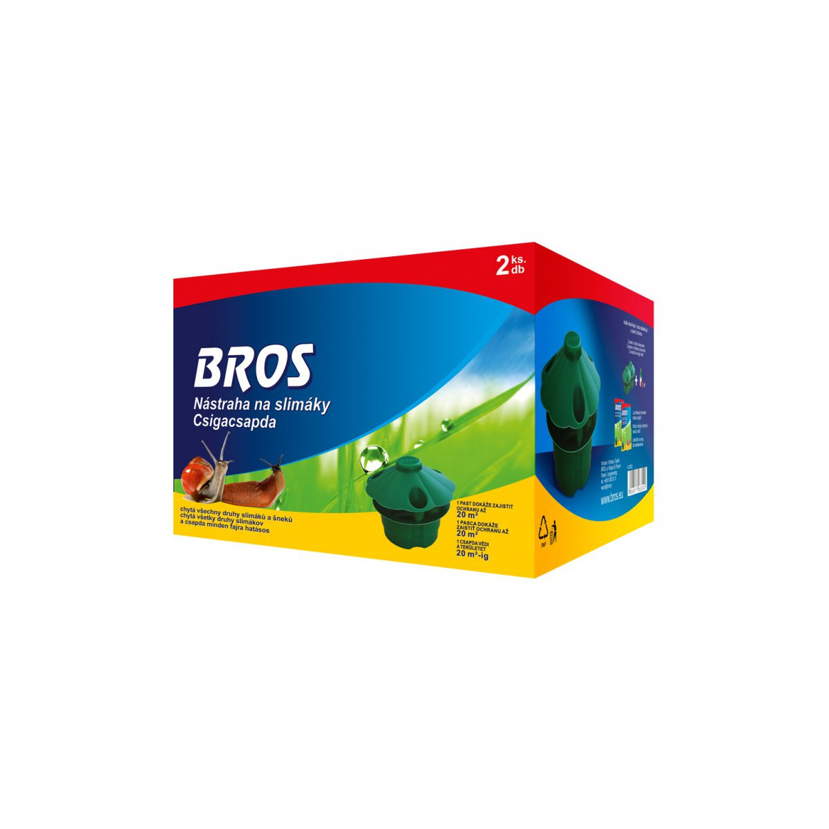 Nástraha na slimáky včetně náplně 2ks -  Bros