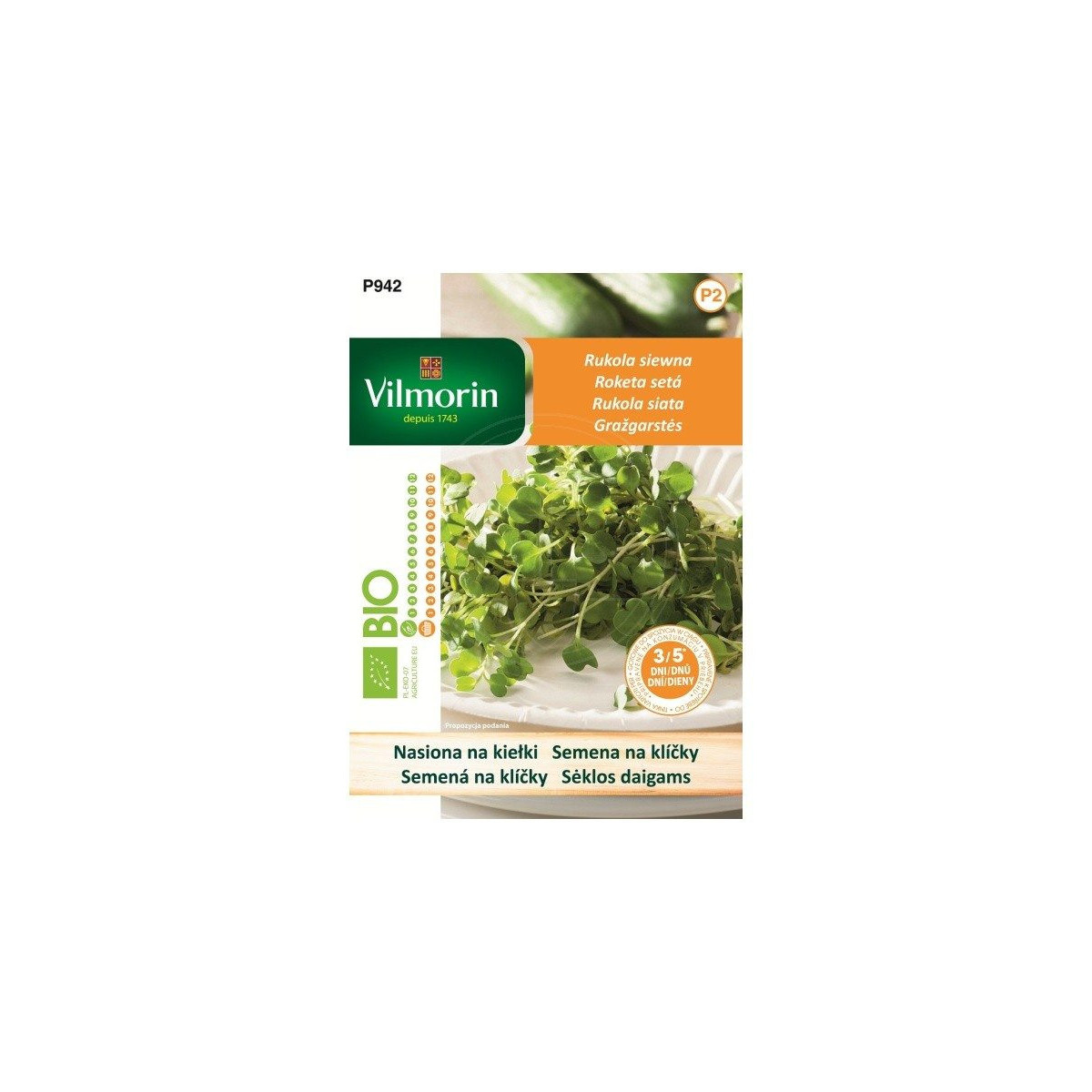 Bio roketa setá - bio semena na klíčky - 20 g